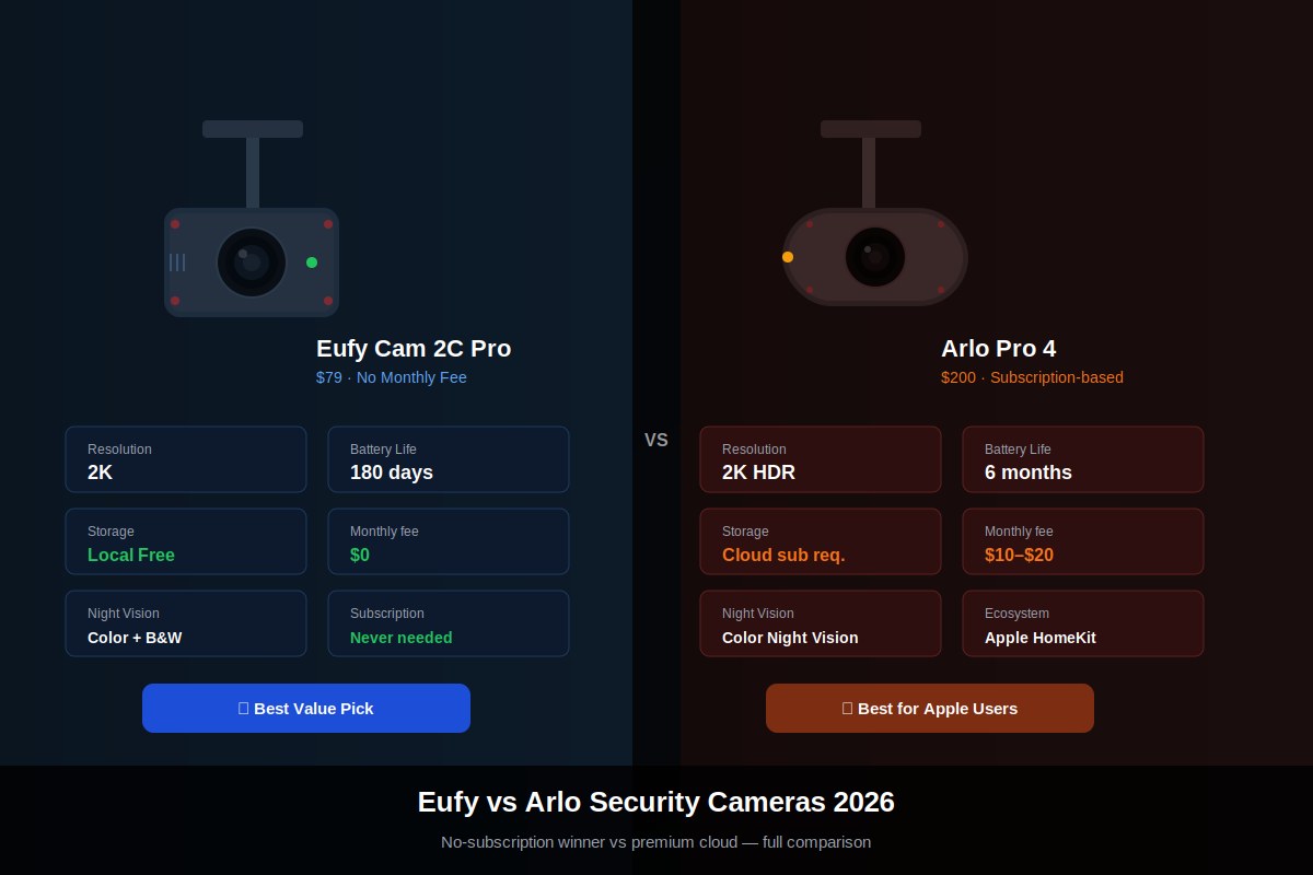 Eufy vs Arlo Security Cameras (2026): Which Wins?